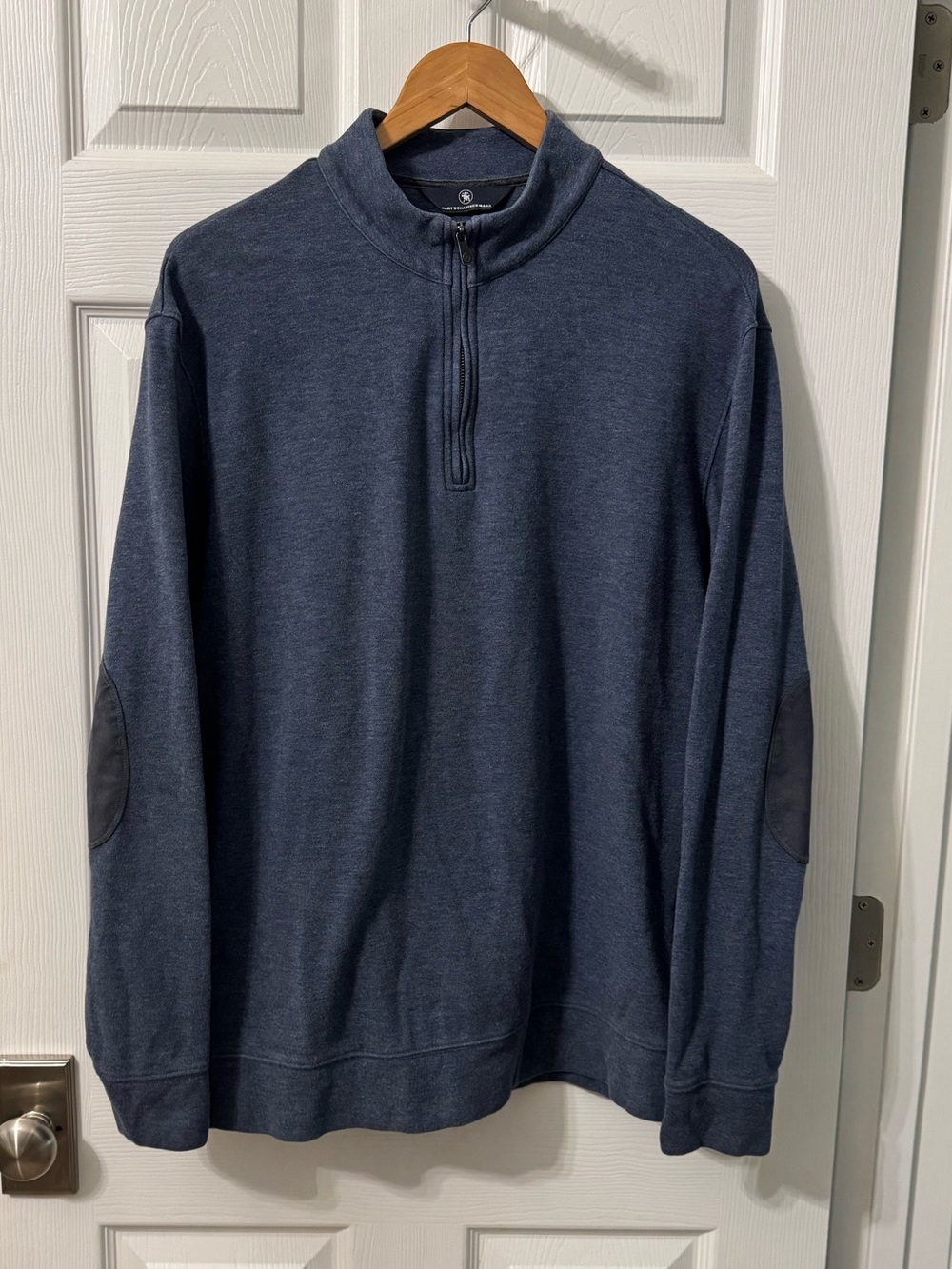 Hart Schaffner Marx 1/4 Zip Pullover With Elbow Patches Size XL